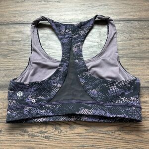 lululemon athletica Black and Purple Patterned Sports Bra